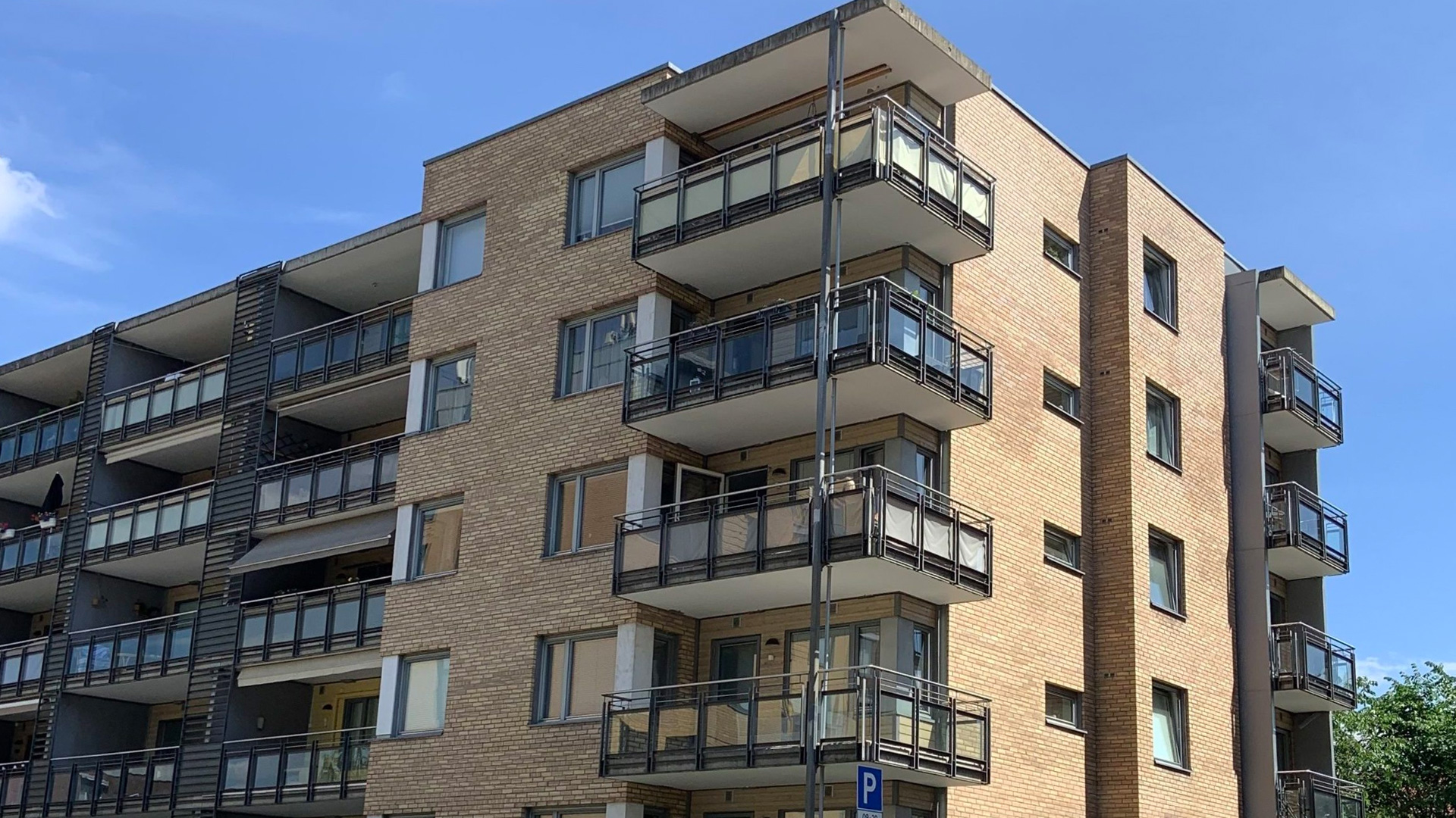 Bilde av boligbygg med murfasade i Sameiet Maridalsveien Park